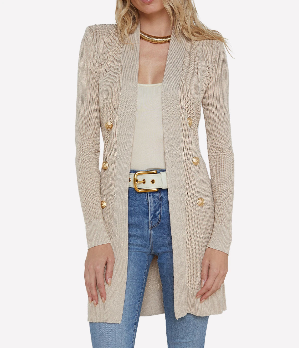 Noe Double Breasted Cardigan in Pecan