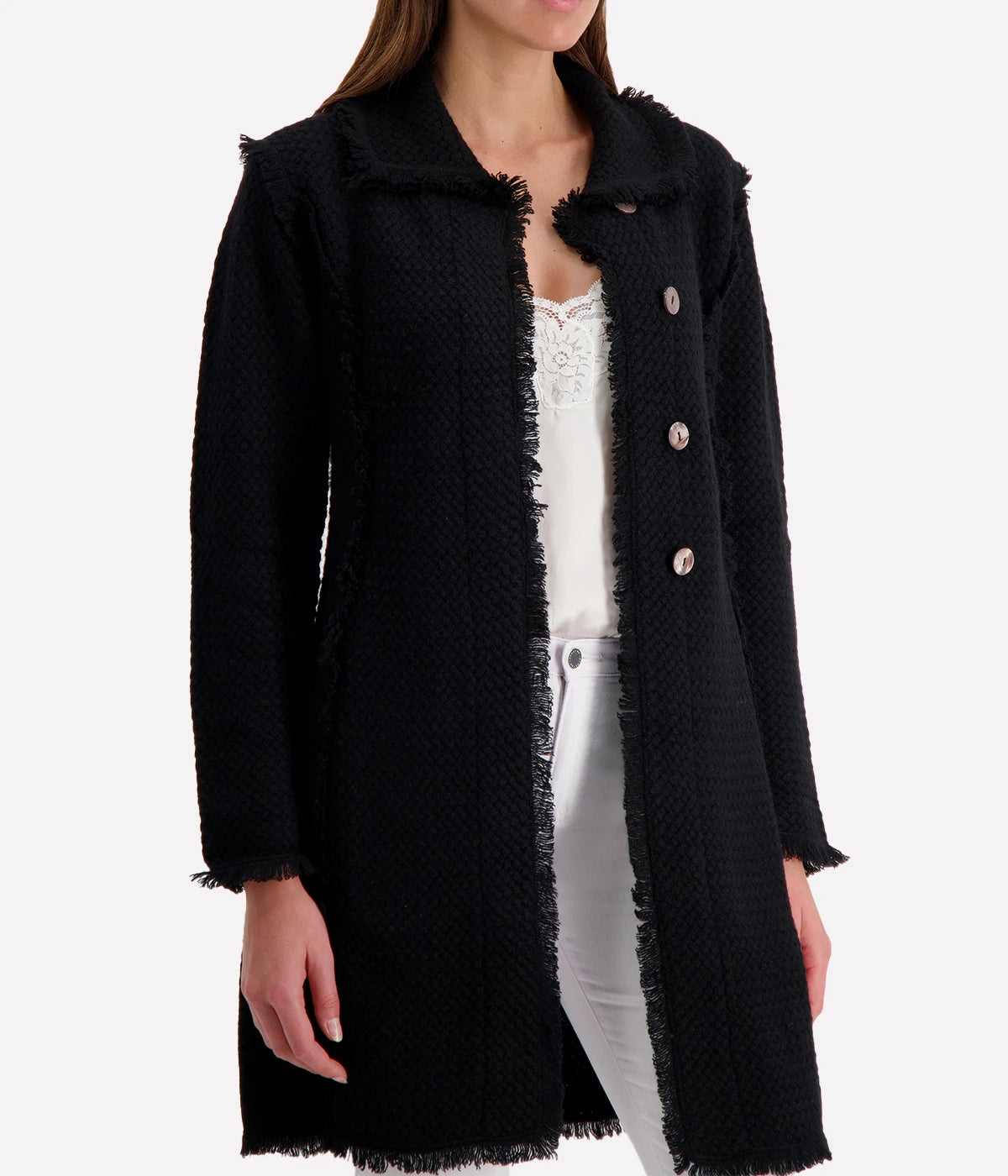 Coco Cashmere Coat in Black