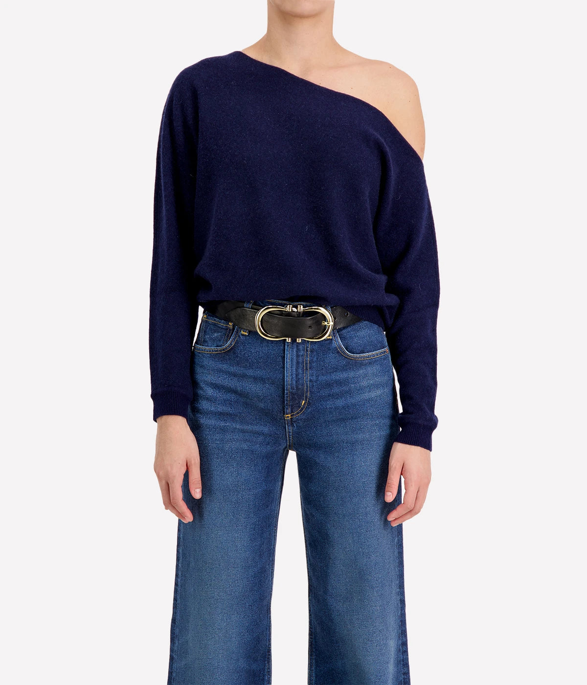 Off The Shoulder Top in Navy