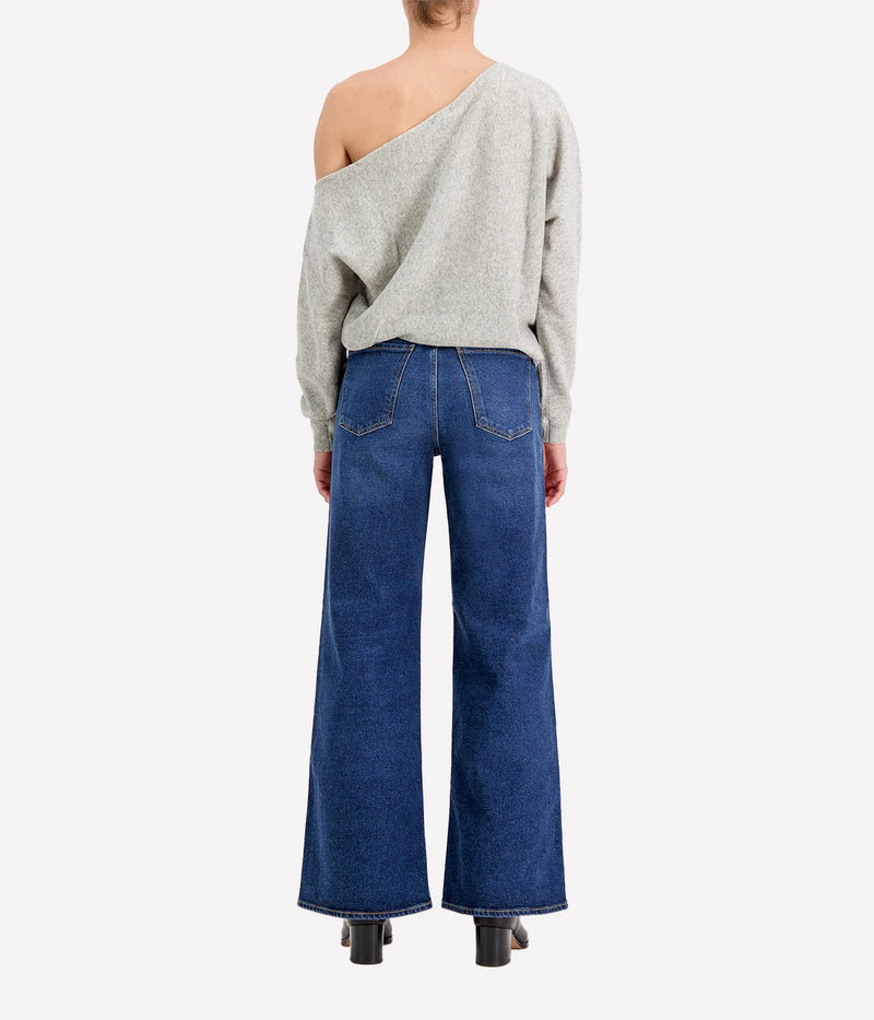 Off the Shoulder Top in Light Heather Grey