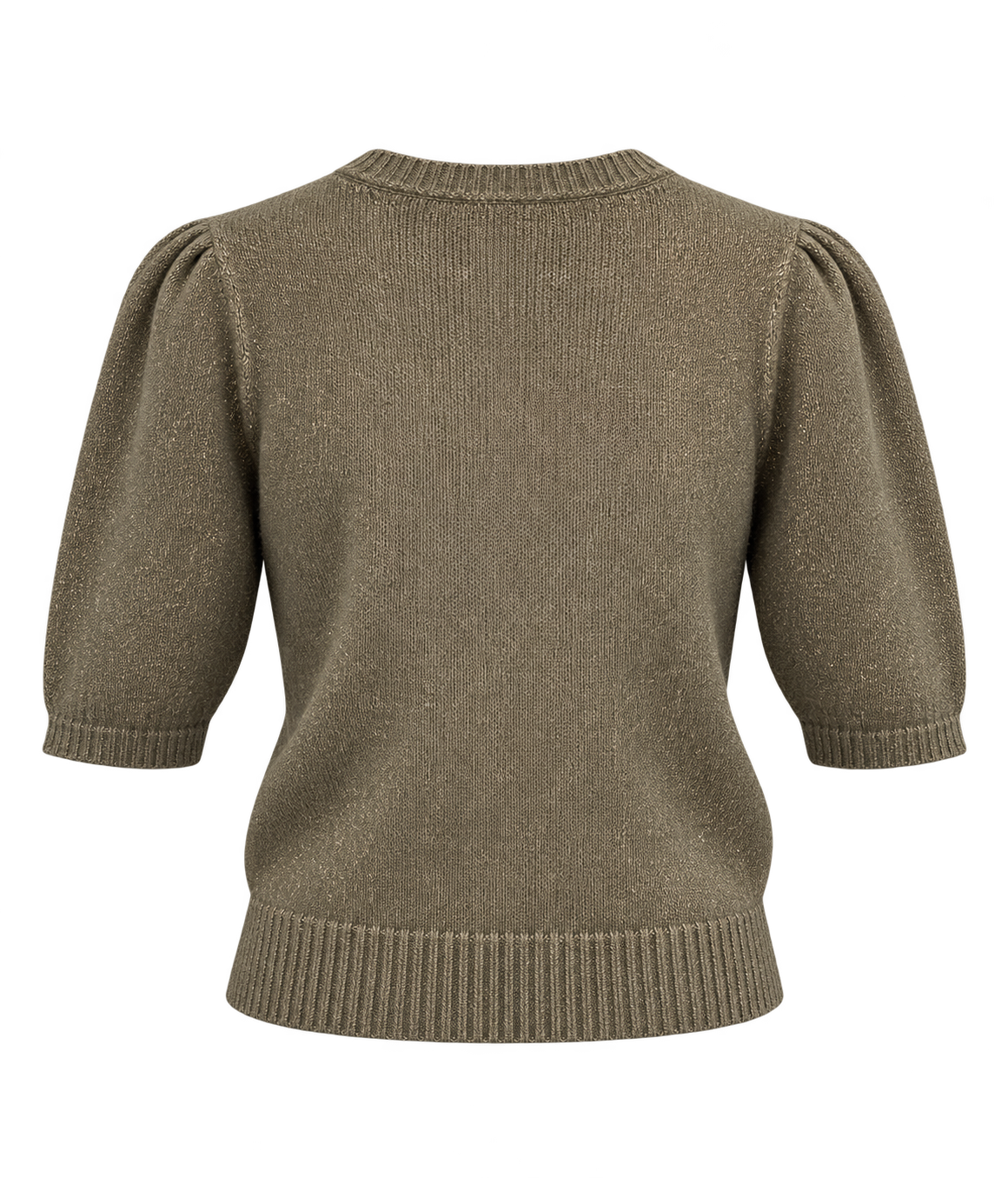 Back product view of Avant Toi Cashmere Short Sleeve in Mushroom