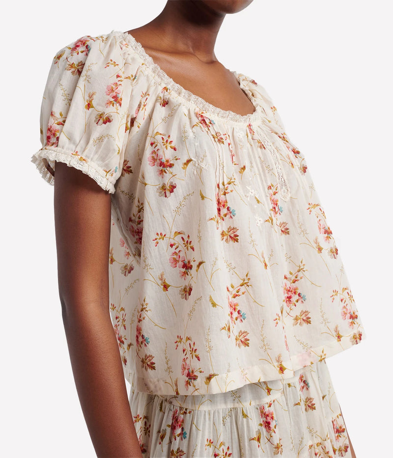 Frederica Top in BLANC PRAIRIE ROSE