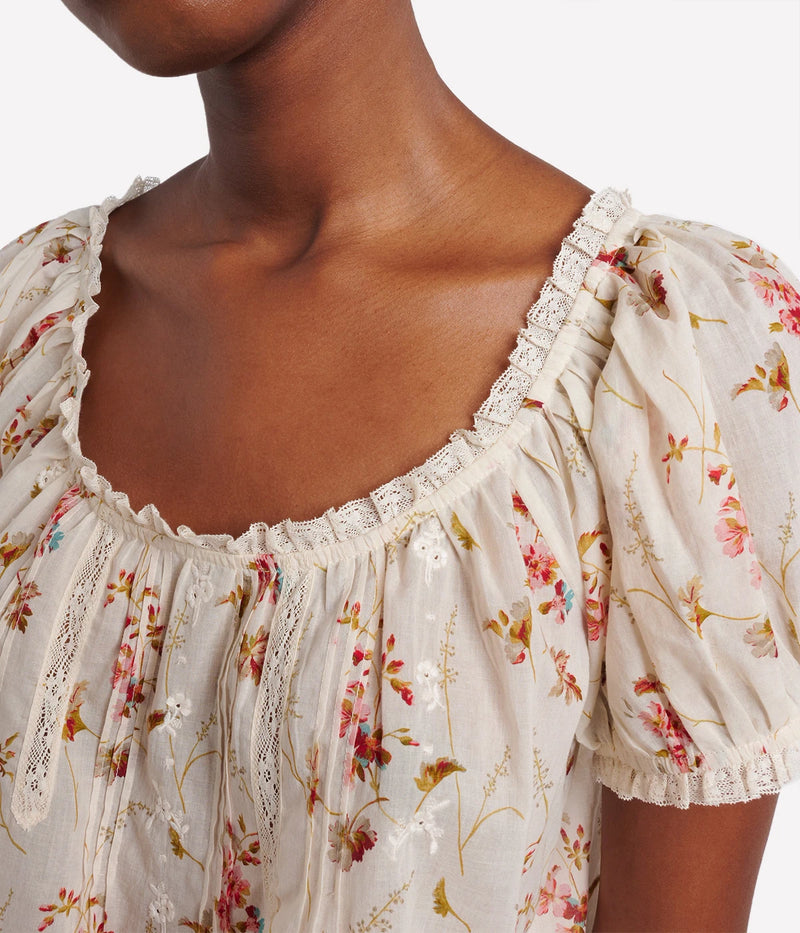 Frederica Top in BLANC PRAIRIE ROSE