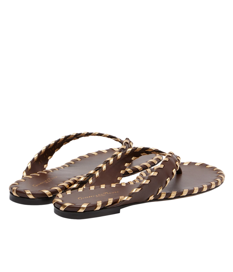 Zaira Thong Flat in Mekong+Brown