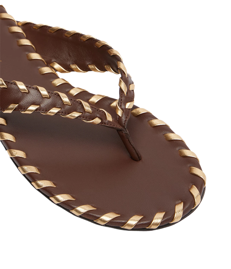 Zaira Thong Flat in Mekong+Brown