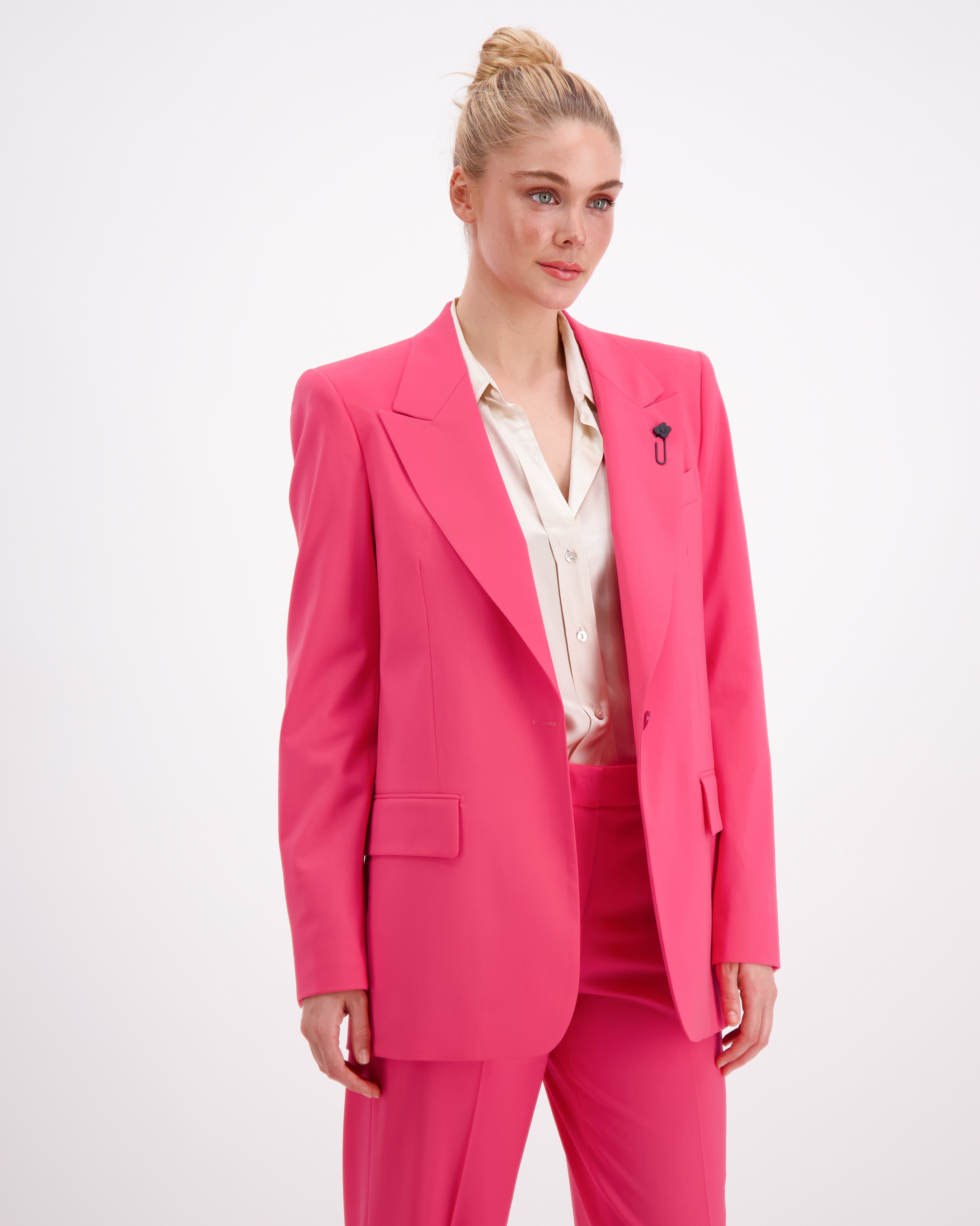 Single Breasted Blazer in Hot Pink