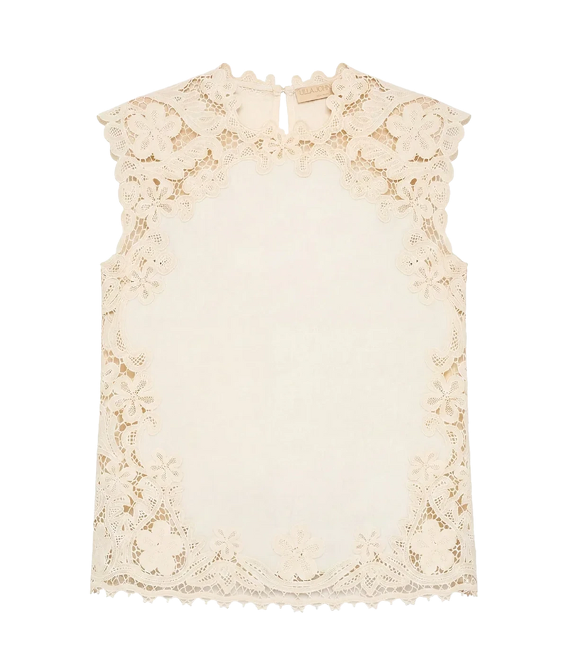 Amelie Linen Top In Ivory