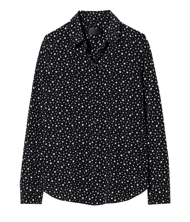 Gaia Slim Shirt in Black Ivory Star