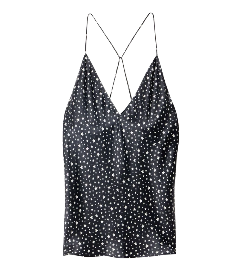 Emile Cami Top in Black Ivory Star