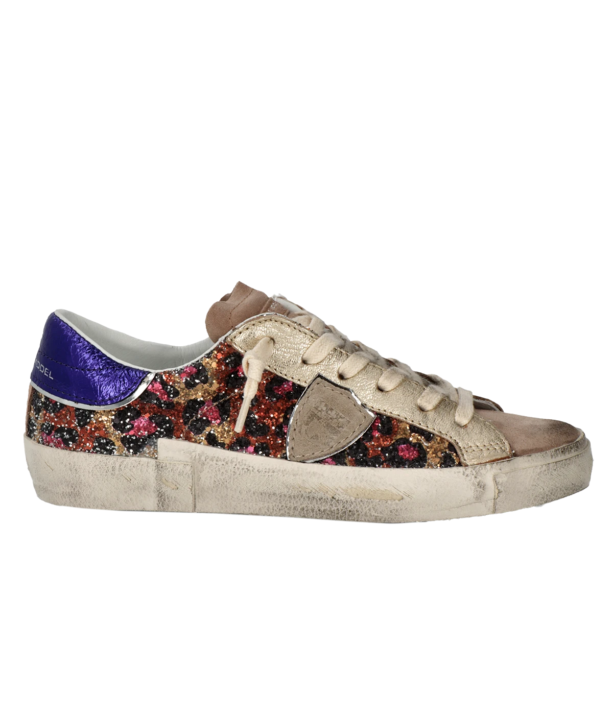 PRSX Low Woman in Animalier Glitter Violet Fucshia