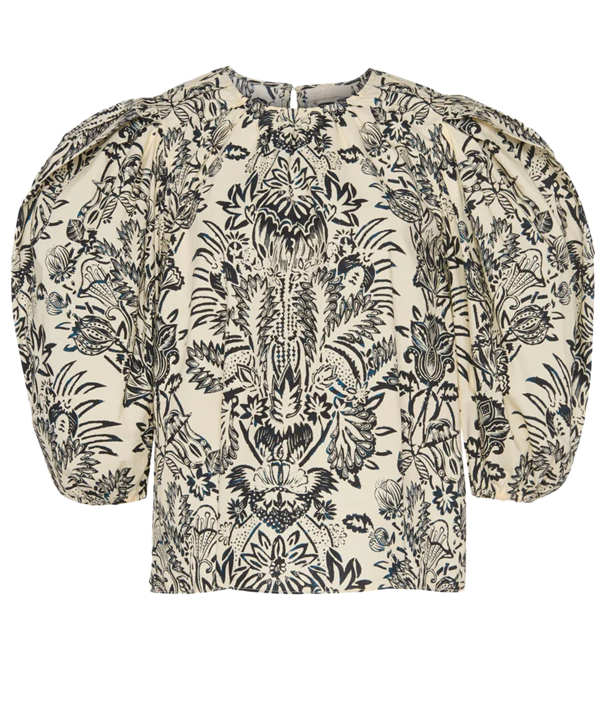 Frantiska Puff Sleeve Top in Noir Floral