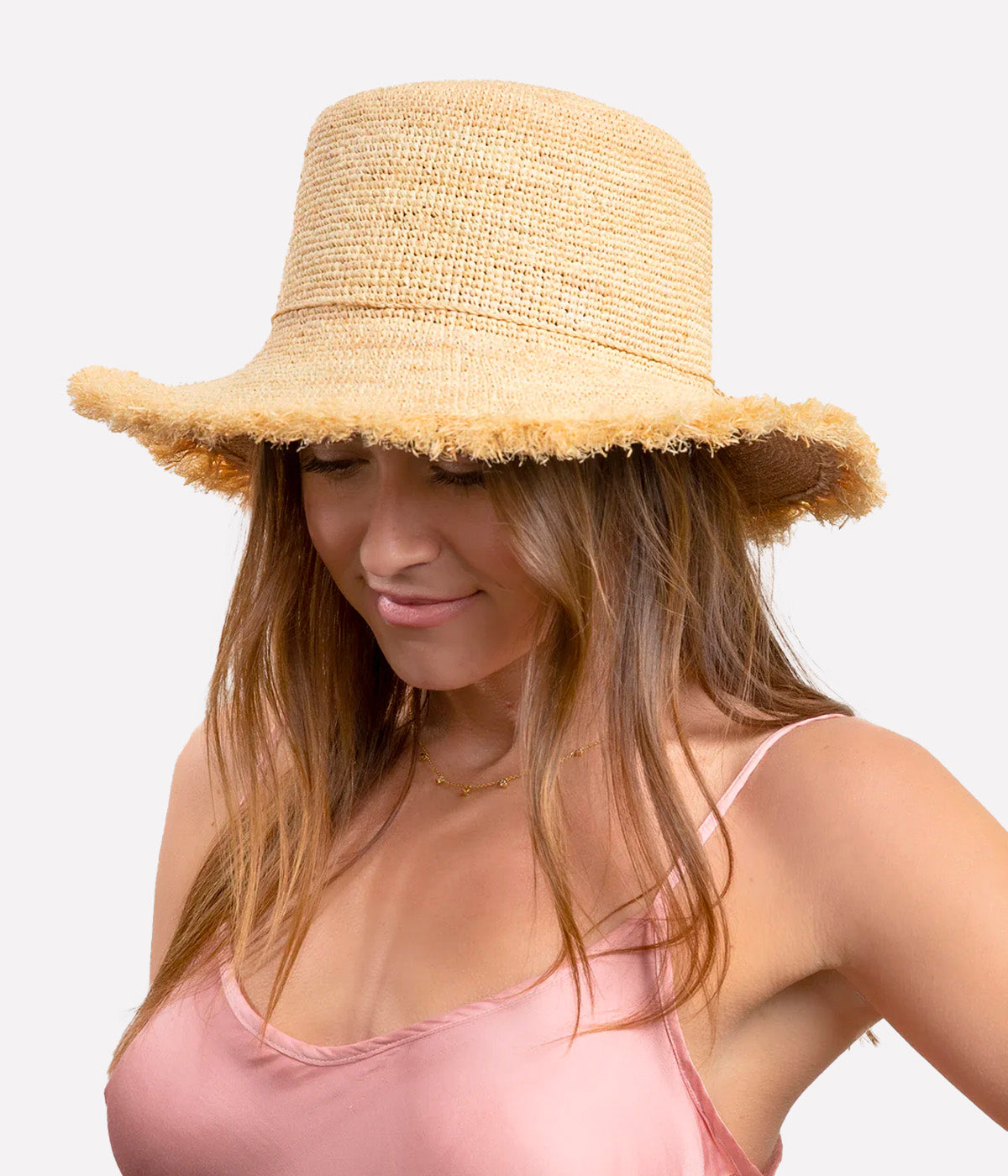 Packable Raffia Bucket Hat in Natural