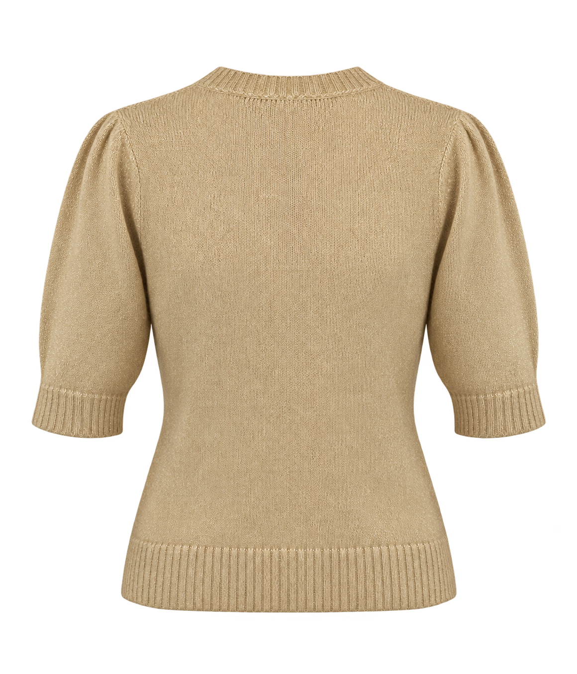 Back product view of Avant Toi Cashmere Short Sleeve in Burro