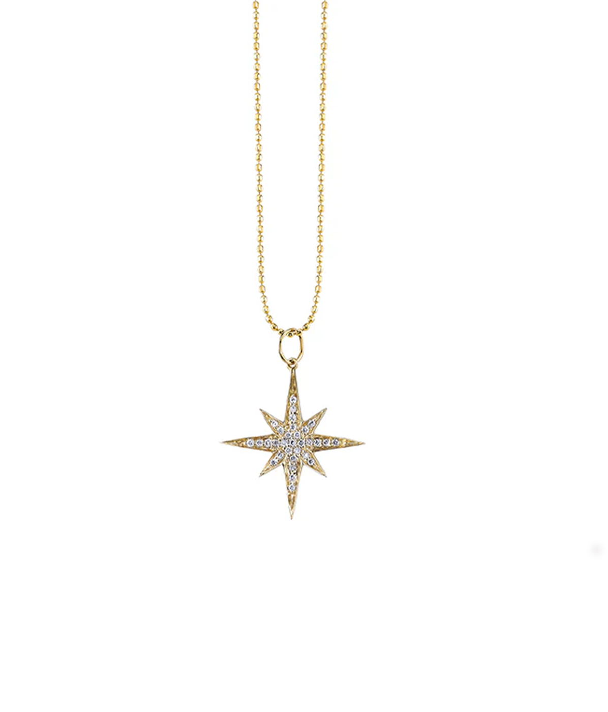 Pave Starburst Necklace in Gold