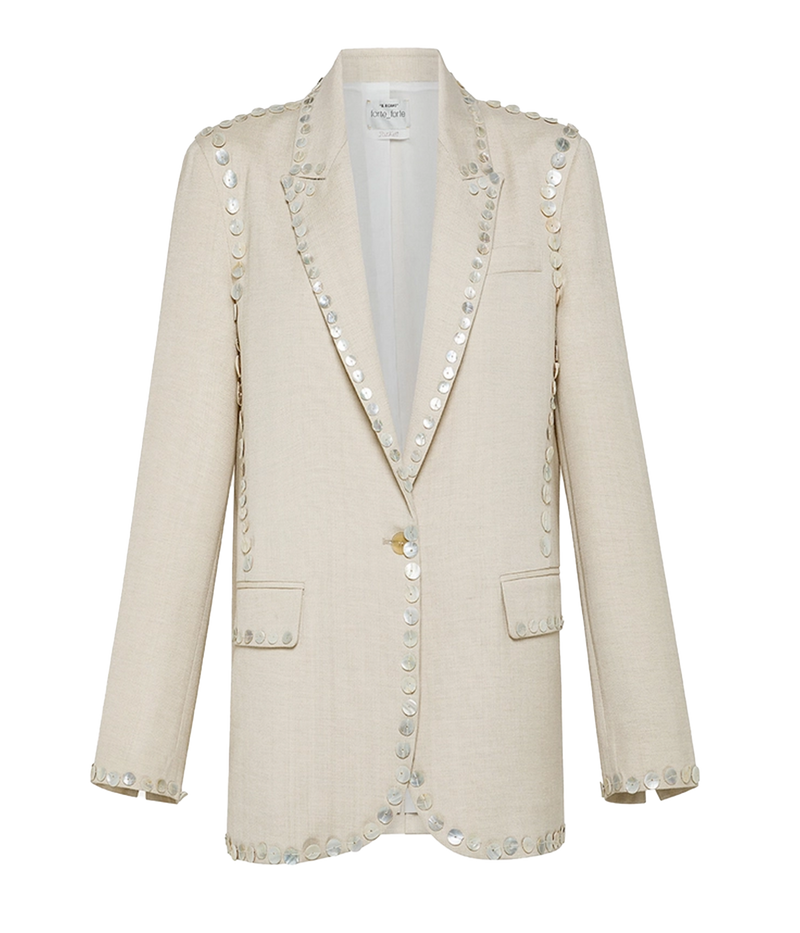 Pearl Embroidered Jacket in Dune