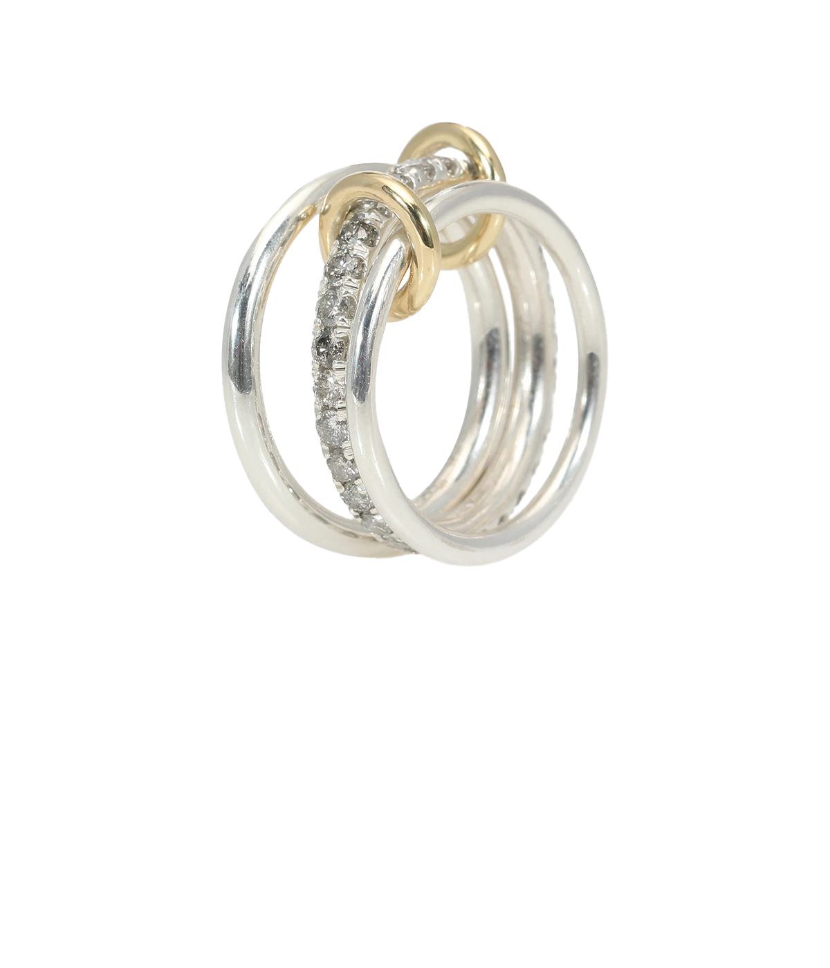 Petunia Ring in Yellow Gold & Silver Diamond