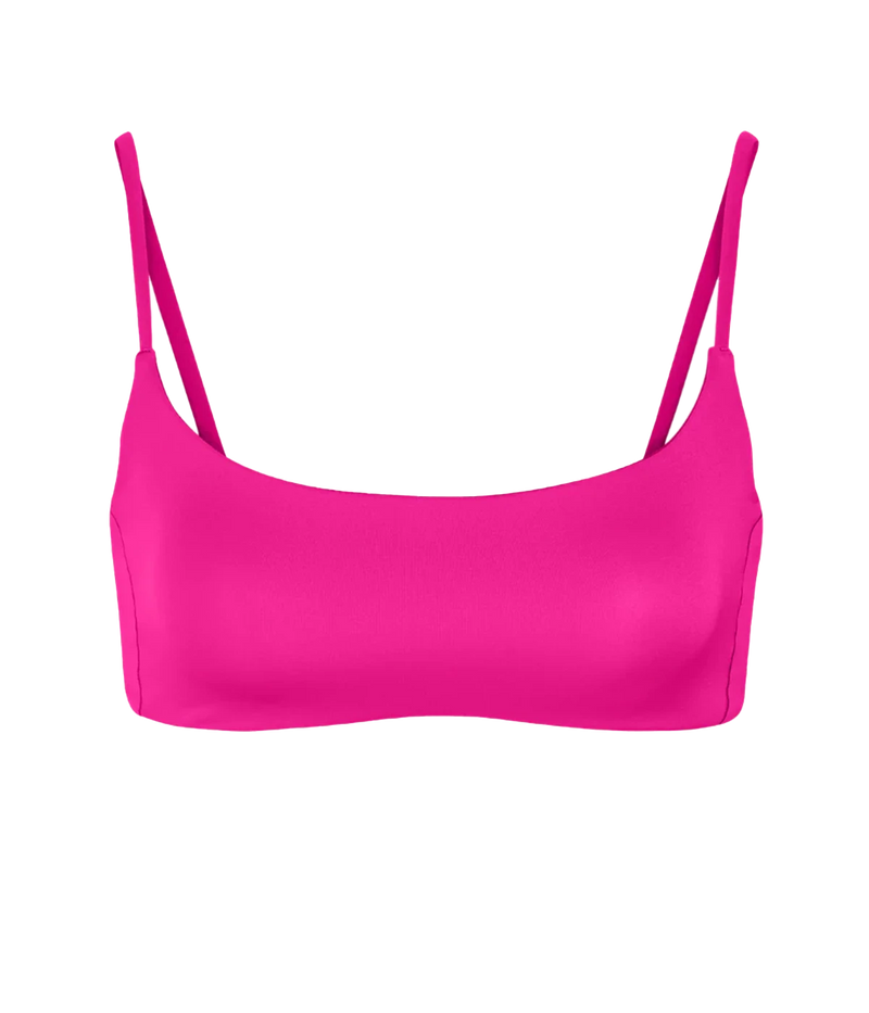 The perfect swim or surf top and bra, the Pool Days Top features a scoop front neckline for medium coverage. This hot pink bikini top is perfect for all bust sizes and double lined for a more flattering fit. 
