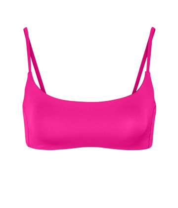 The perfect swim or surf top and bra, the Pool Days Top features a scoop front neckline for medium coverage. This hot pink bikini top is perfect for all bust sizes and double lined for a more flattering fit. 