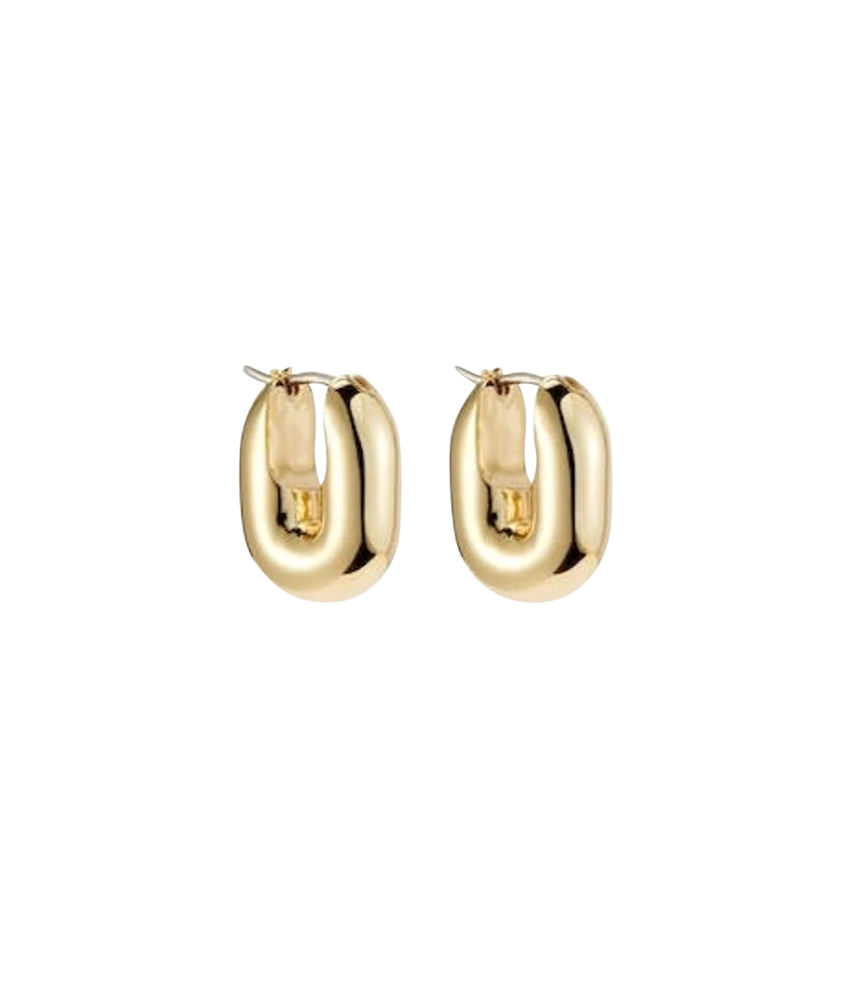 Puffy U-Link Earrings in Gold