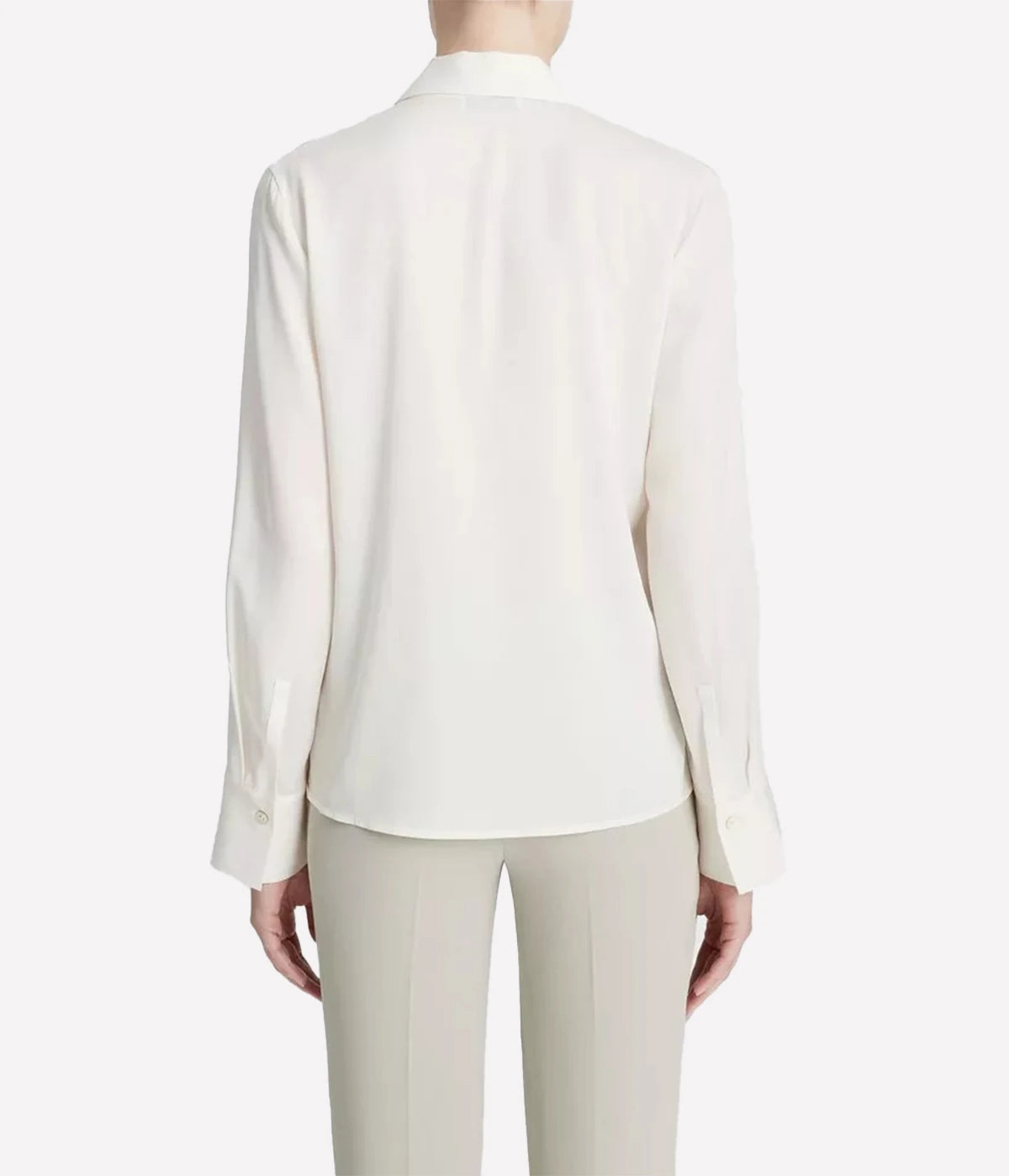 Pull Over Long Sleeve Polo in Off White