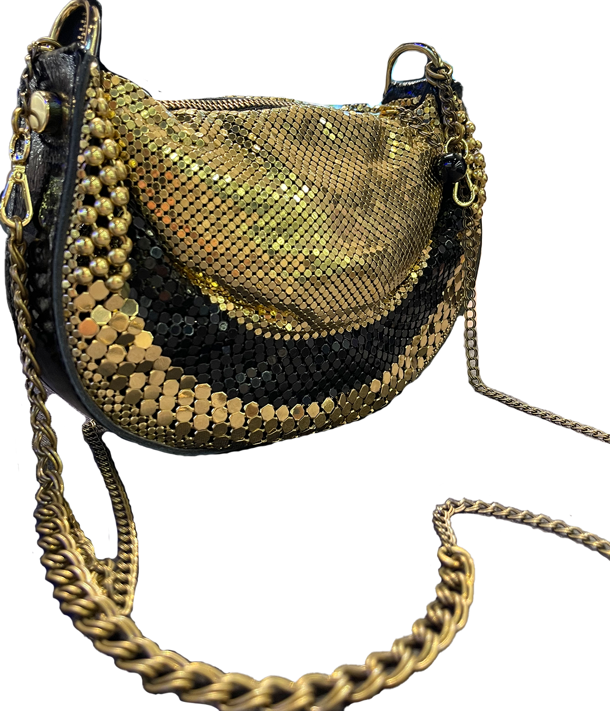 Rachel U Bag in Black and Gold