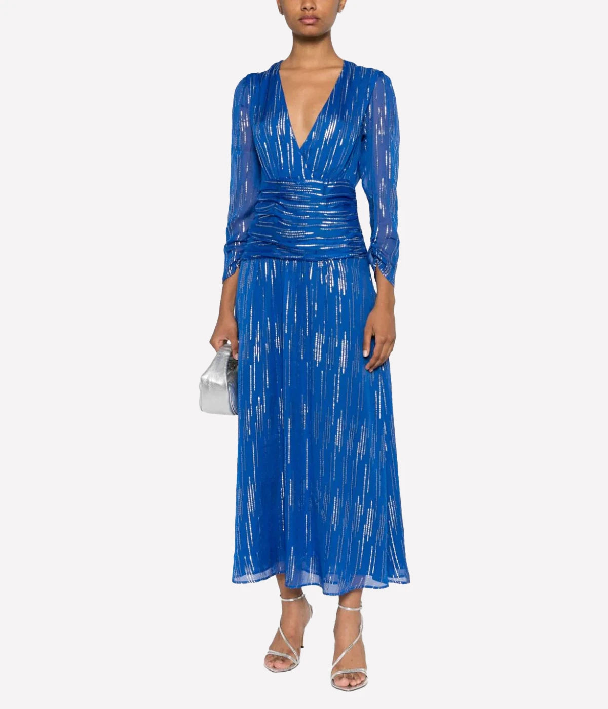 Racquel Dress in Raindrop Jacquard Cobalt Blue