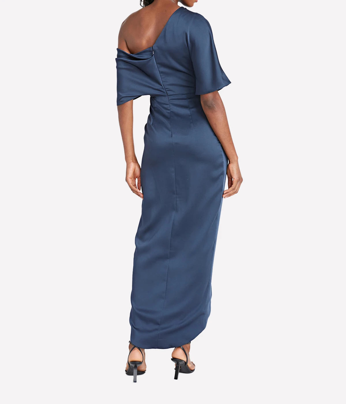 *FINAL SALE* Rayna One Shoulder Draped Gown in Navy