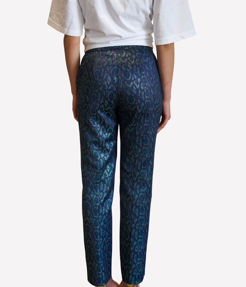 Rebel Trouser in Teal Multi Leopard