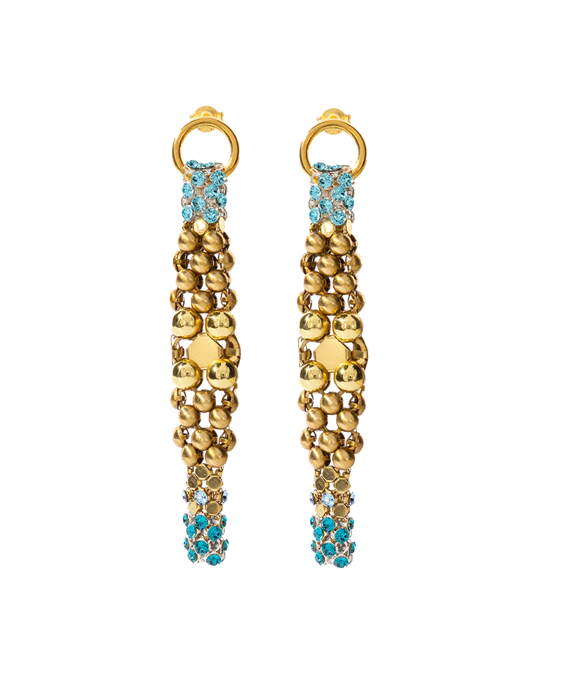Regina Earrings in Gold & Emerald