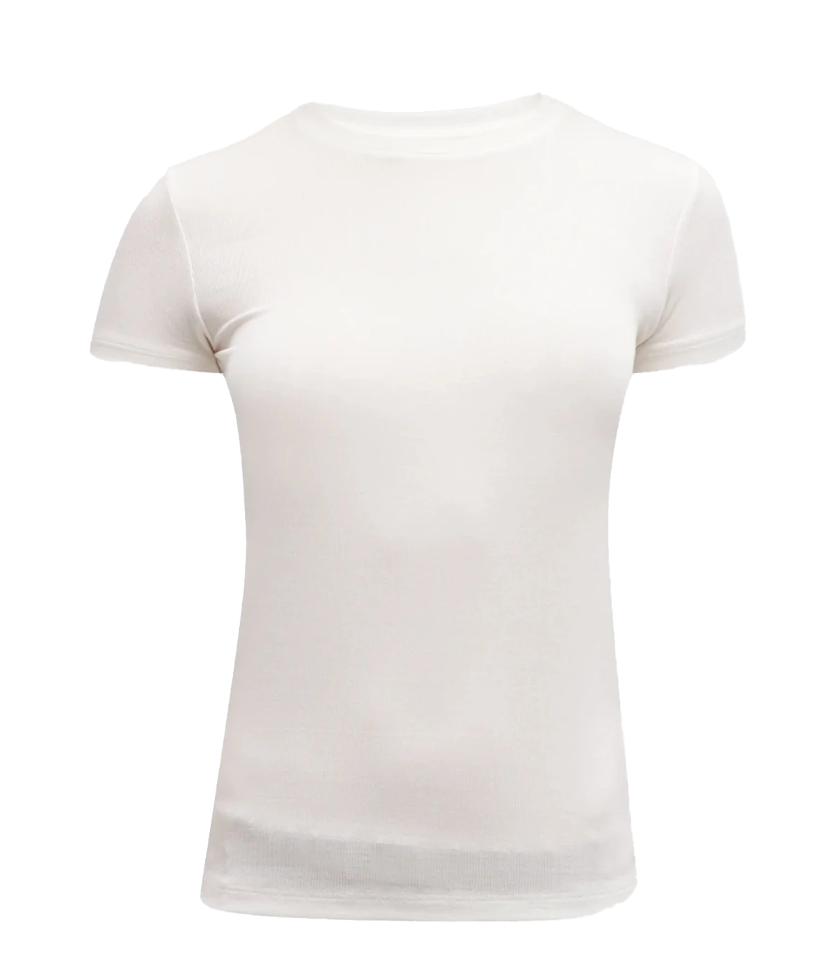 Ressi Ribbed Crew Neck Short Sleeve in White