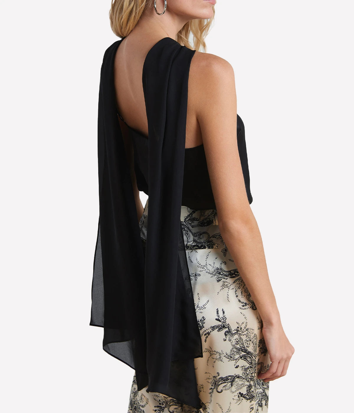 Riviera Shoulder Cape Top in Black