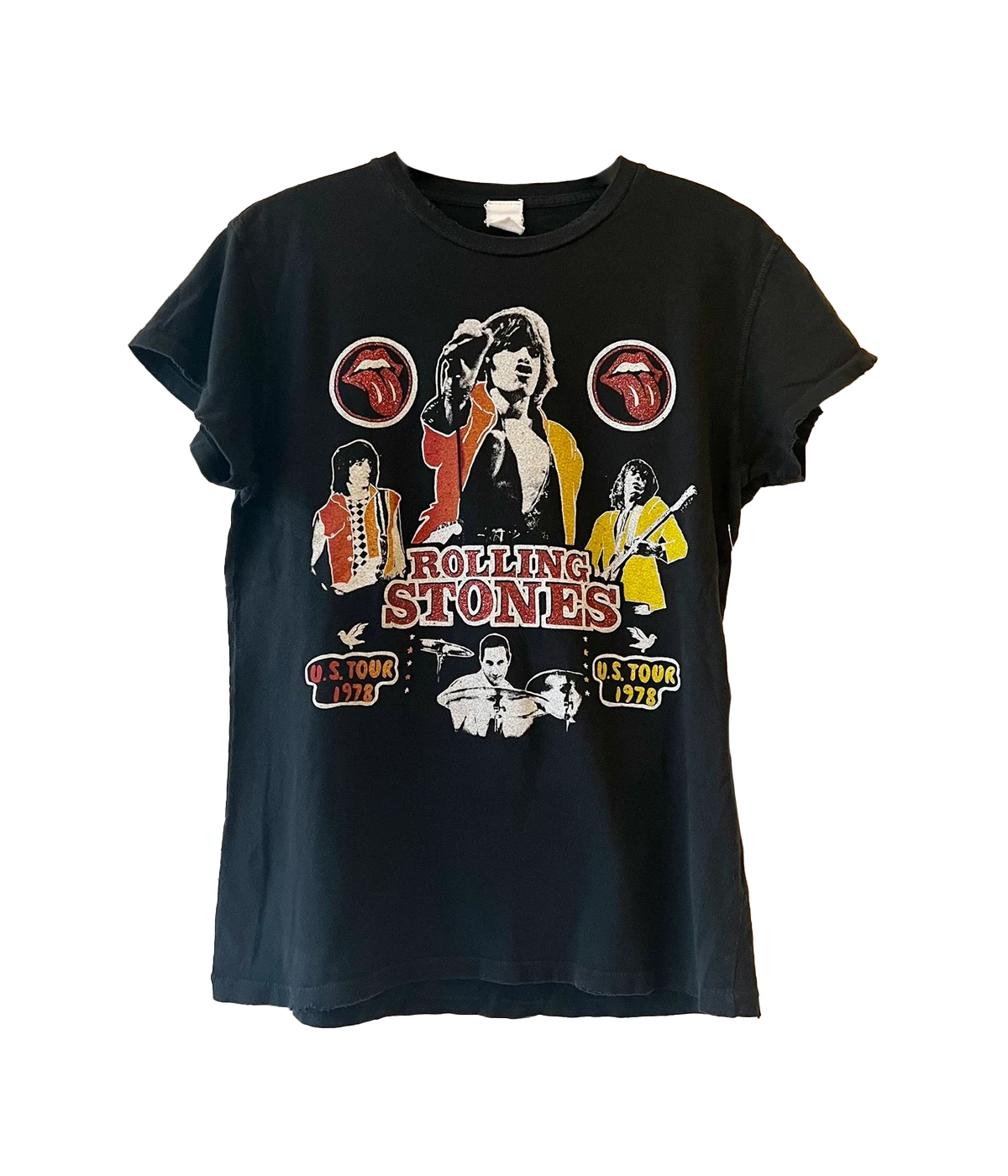 Rolling Stones Tour Over America T-Shirt in Washed Black