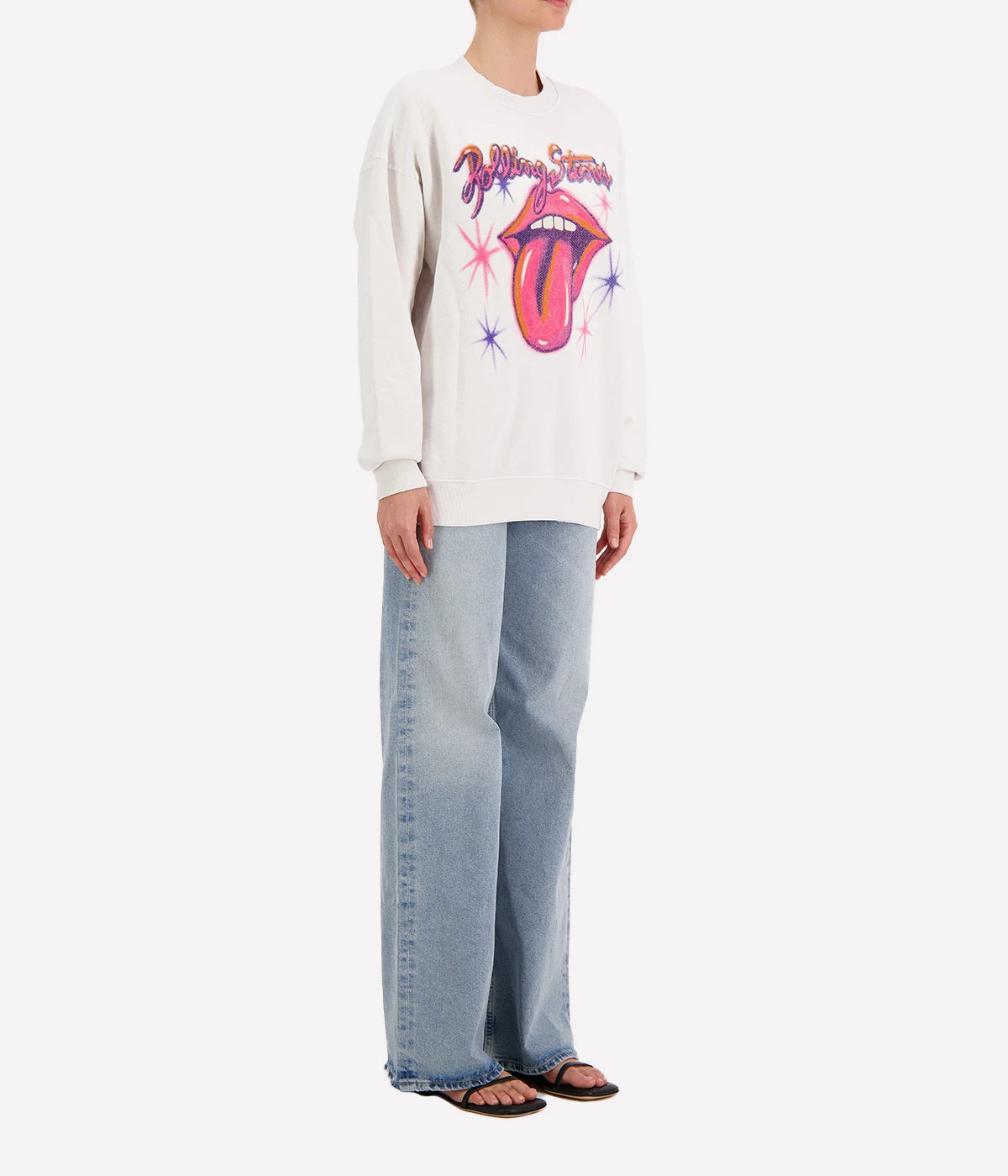 Rolling Stones Airbrushed Sweater in Pink