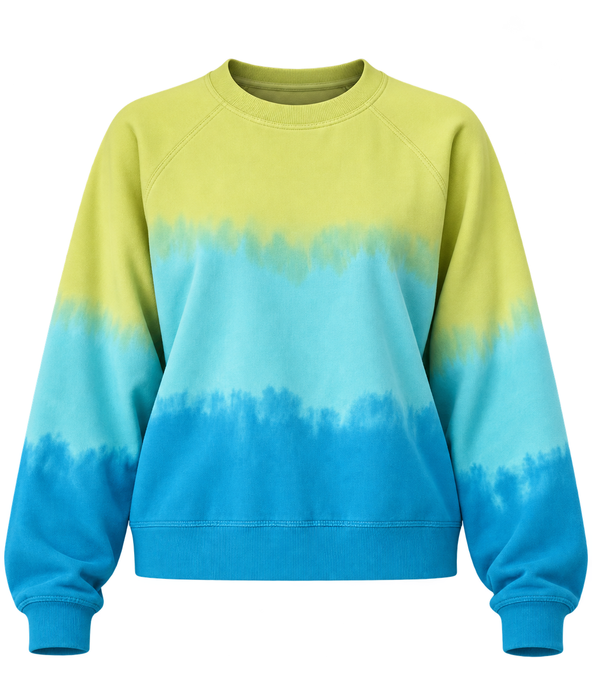 Electric & Rose Ronan Ombre Sweatshirt in Chartreuse Multi - product flat lay