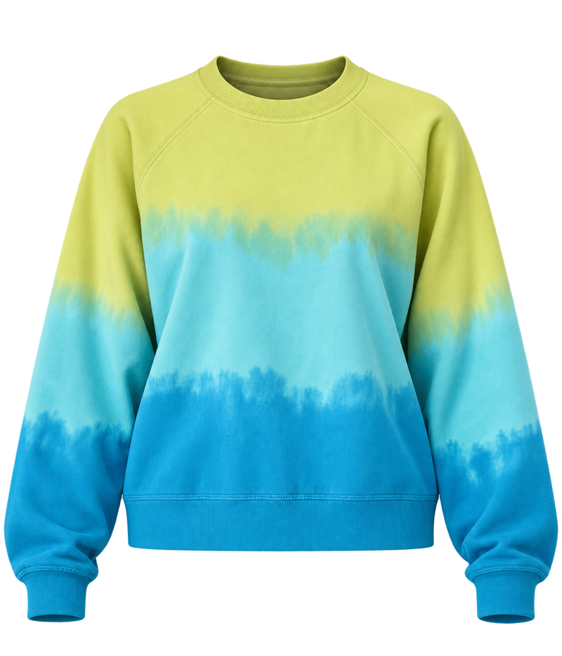Electric & Rose Ronan Ombre Sweatshirt in Chartreuse Multi - product flat lay