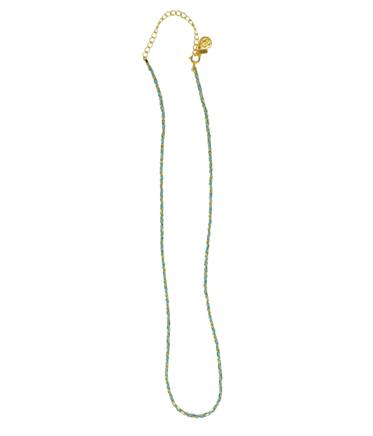 Rook Necklace in 14K Yellow Gold & Teal