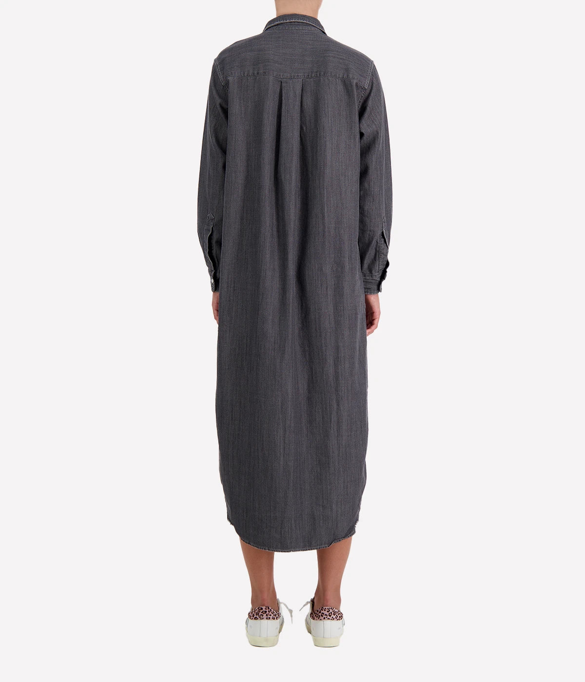 Rory Woven Maxi Dress in Washed Black Denim
