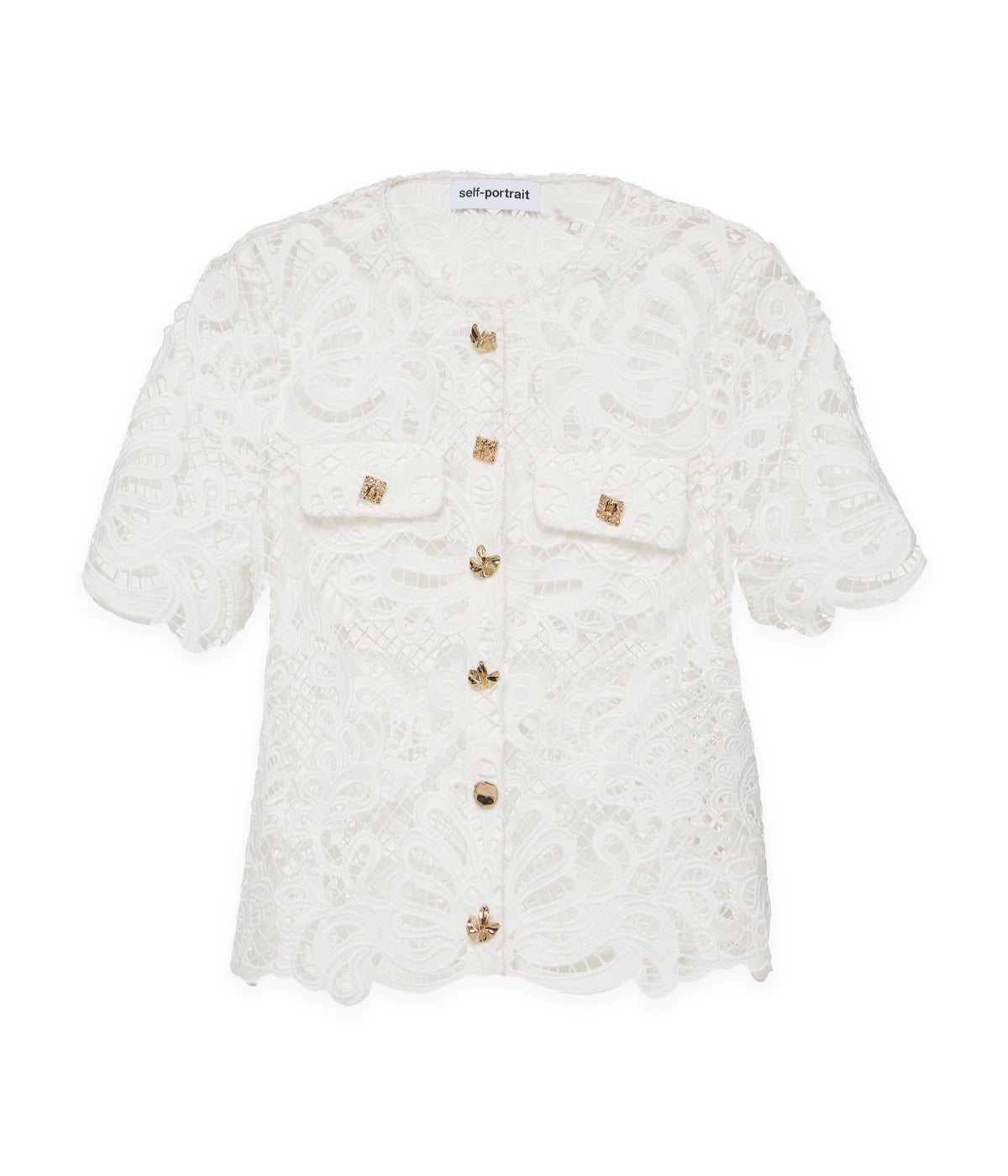 Guipure Lace Top in White