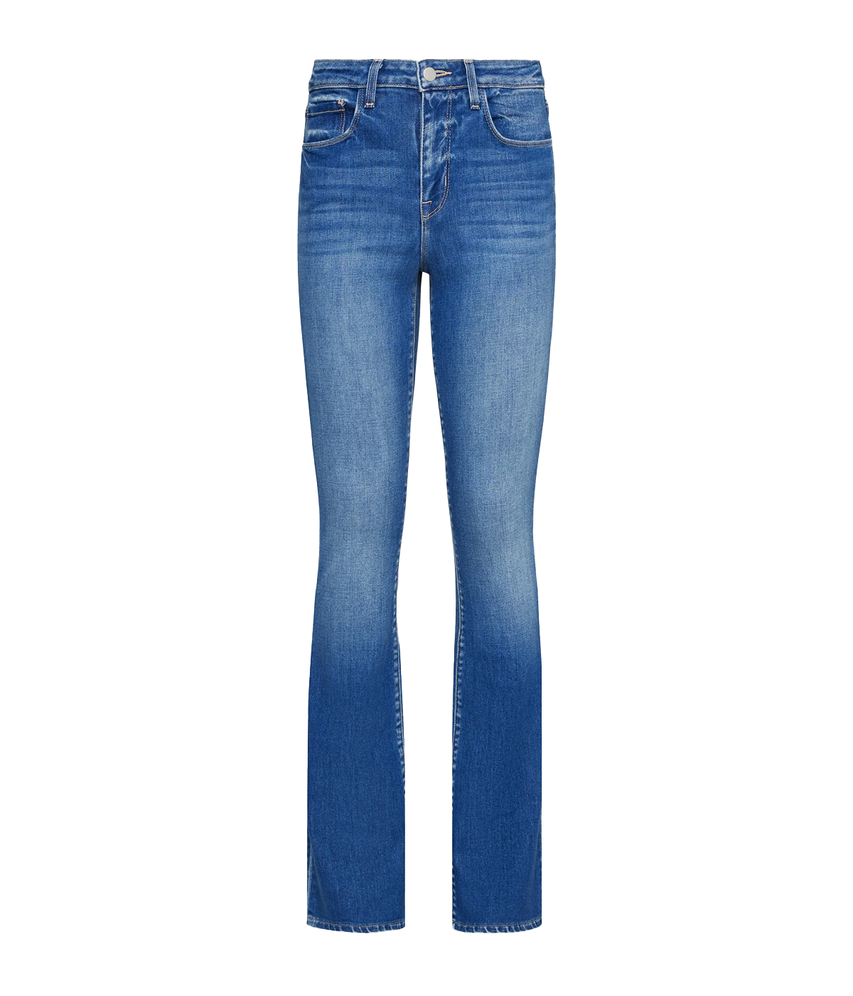 
Introducing the Selma High Rise Sleek Baby Boot Jean, a must-have for anyone seeking a blend of style and comfort. These jeans feature a flattering high-rise fit that hugs the hips and thighs before subtly flaring into a chic bootcut hem. Crafted from premium stretch denim in a medium-blue wash, the jeans showcase artful highs and lows for a vintage, worn-in appearance that adds character to your outfit. With classic five-pocket construction and a zip fly, they embody timeless design elements that make the