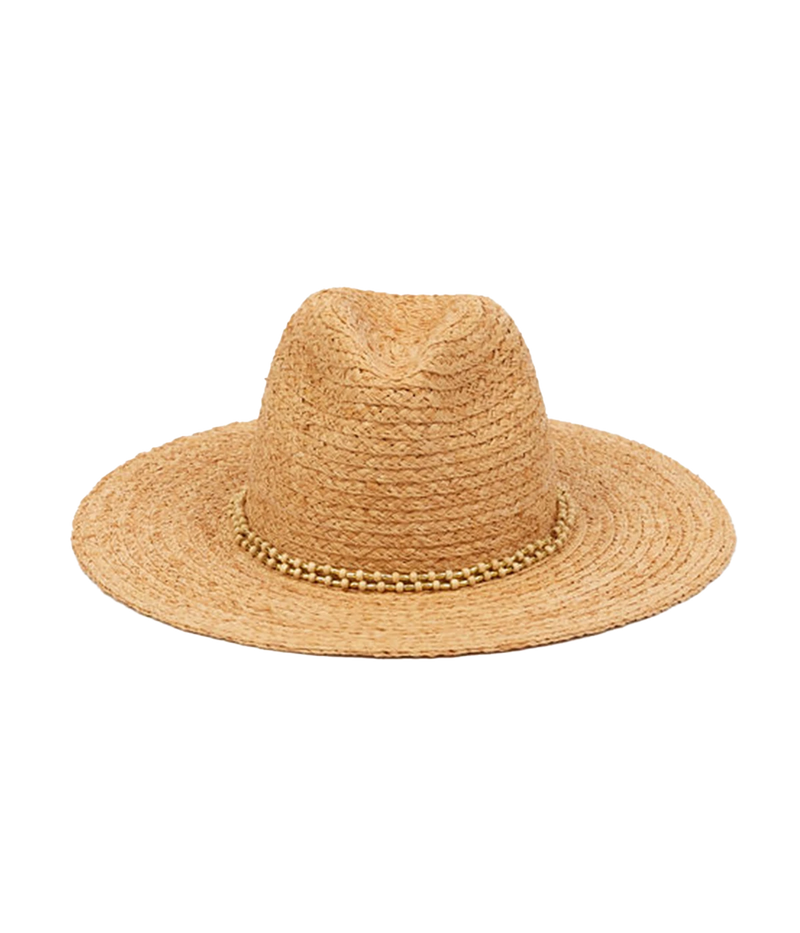 Braided Raffia Hat in Natural Gold