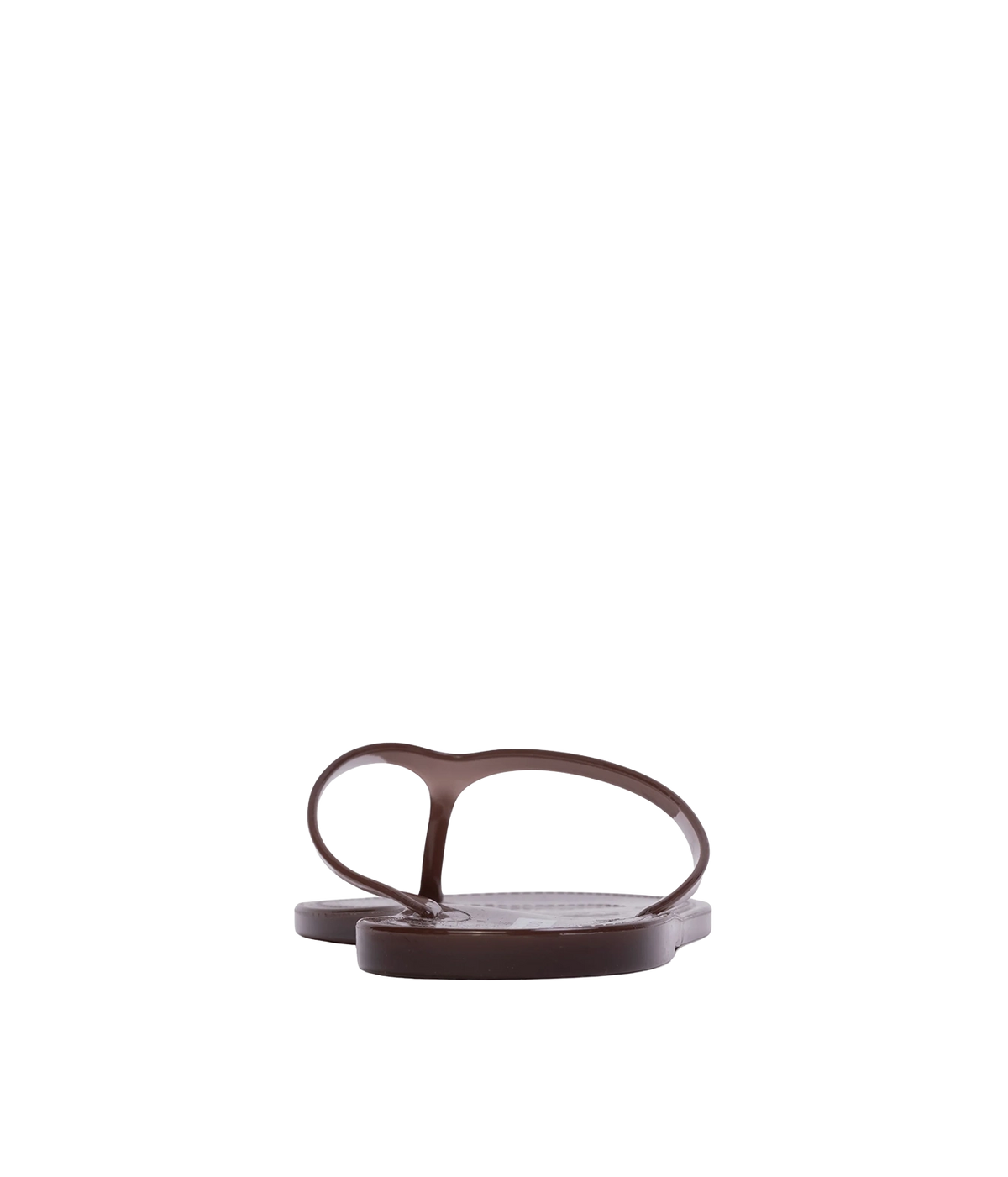 Behind view of a brown pvc thong - Crystal Sandal in Chestnut