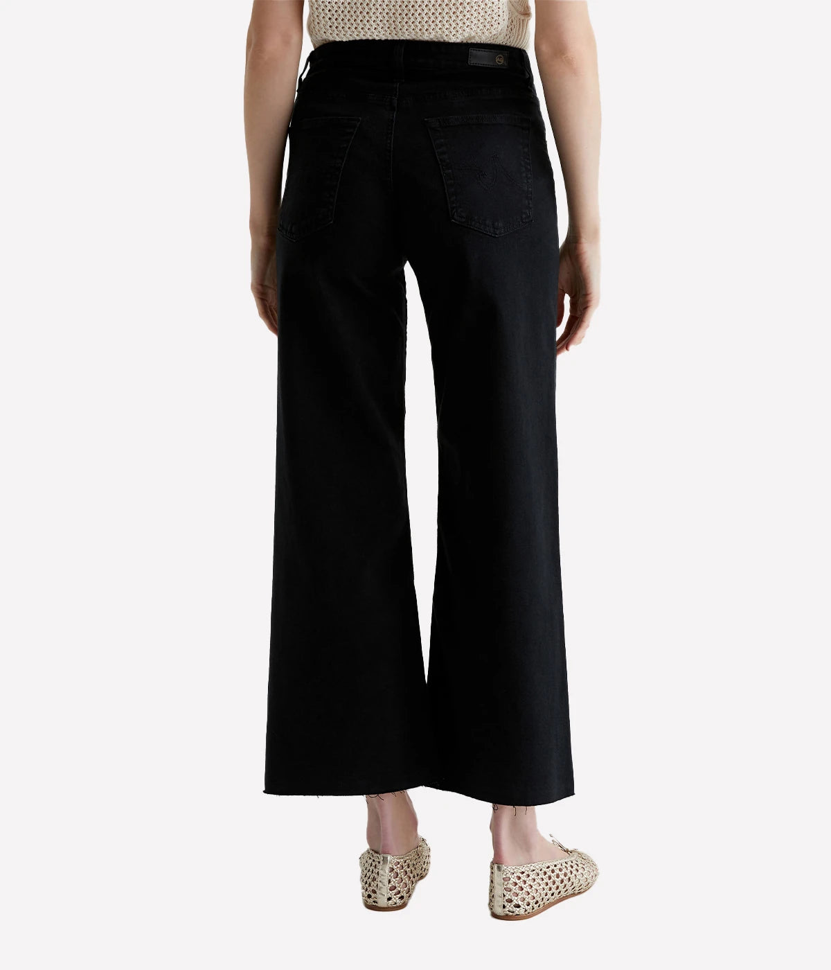 Saige Wide Leg Crop Jean in Sulfur Black