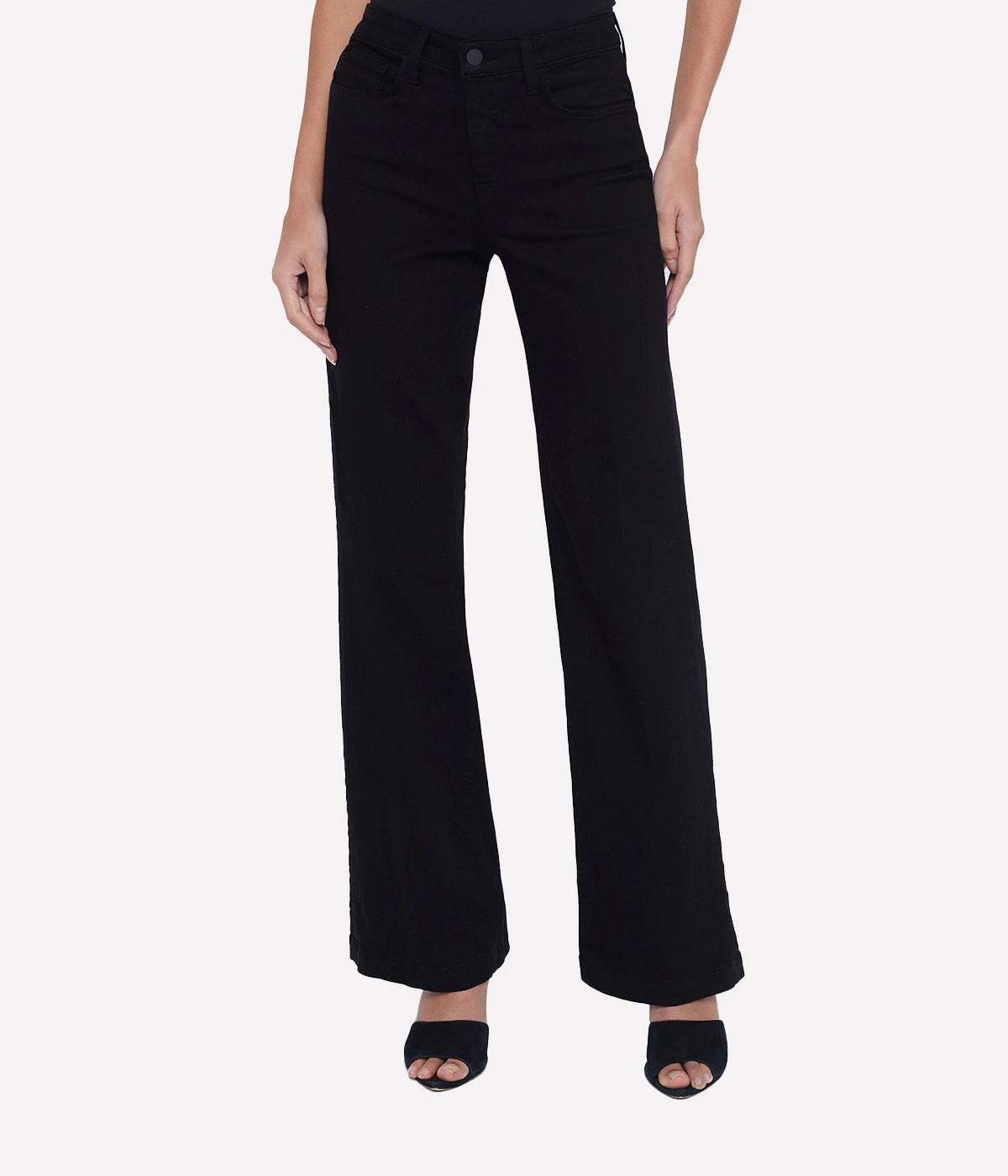 Scottie H/R Wide Leg Jean in Black