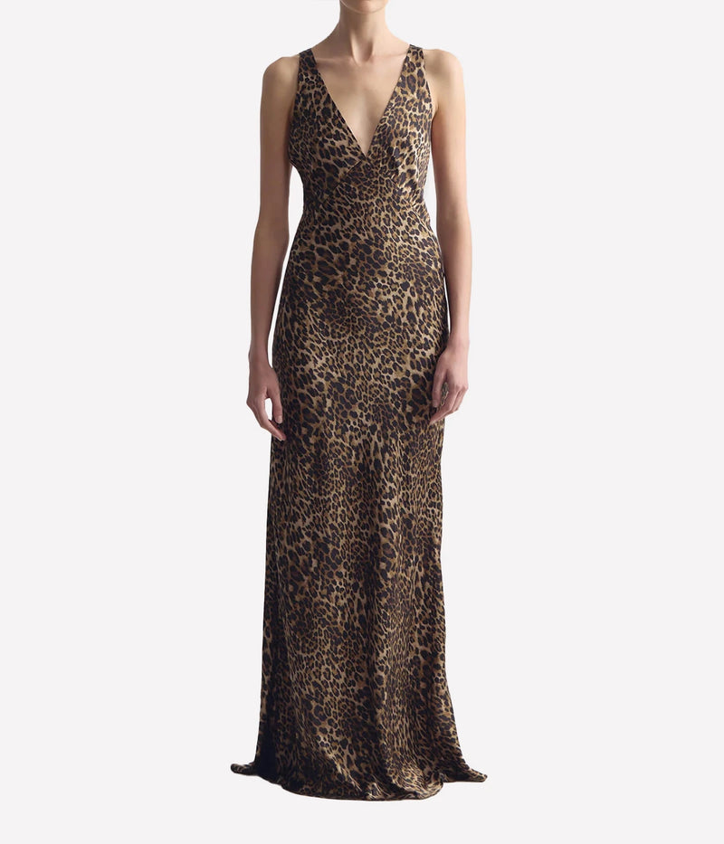 Aline Gown In Vintage Leopard Print