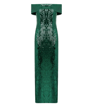 An elegant and special occasion wear maxi dress, with off the shoulder, fully sequin detailing. Maxi length, comfortbale, fully lined, green sequin, party, Christmas dress, elegant, made internationally.