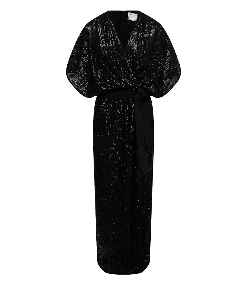 Sequin Madalya Dress in Black