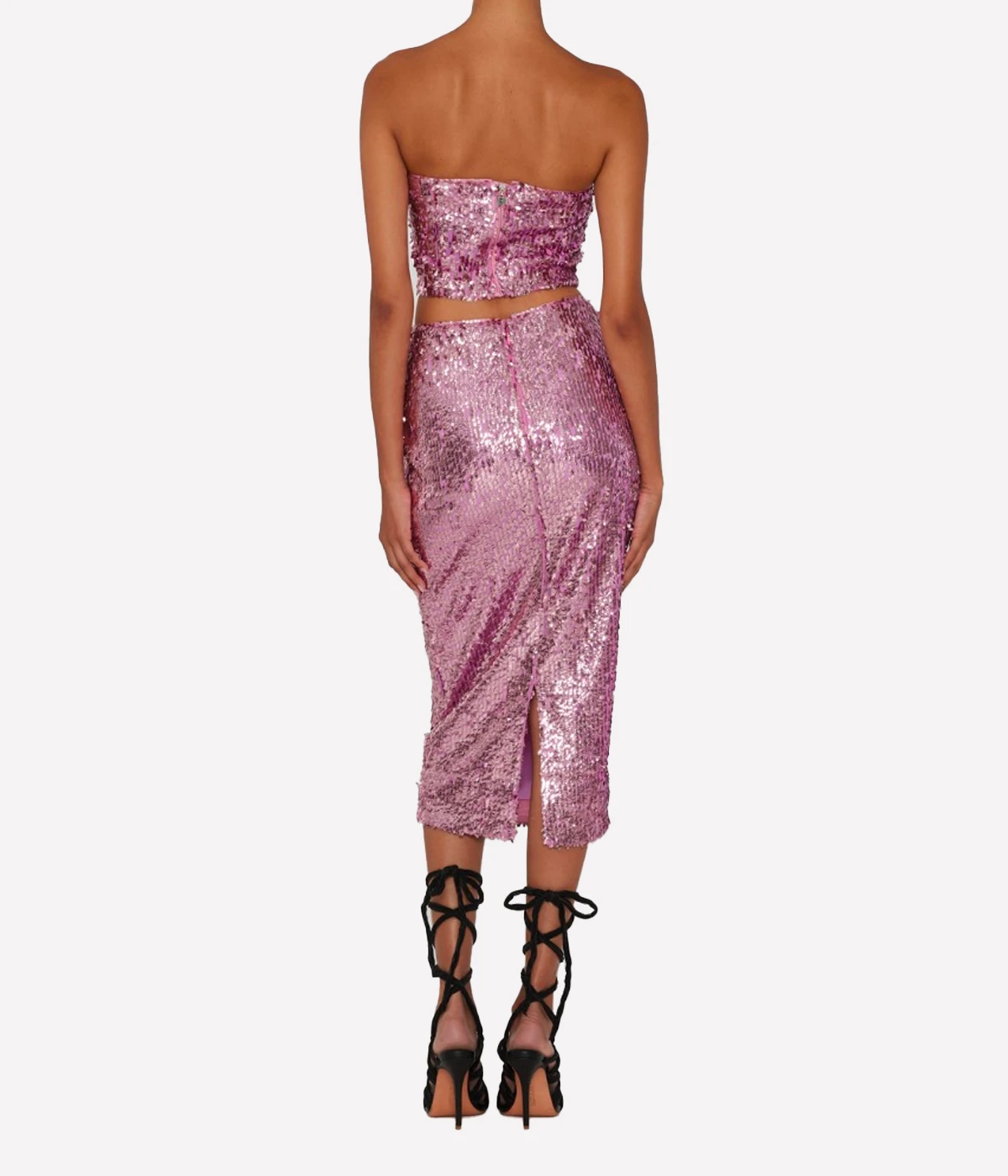 Sequin Pencil Skirt in Fuchsia Pink
