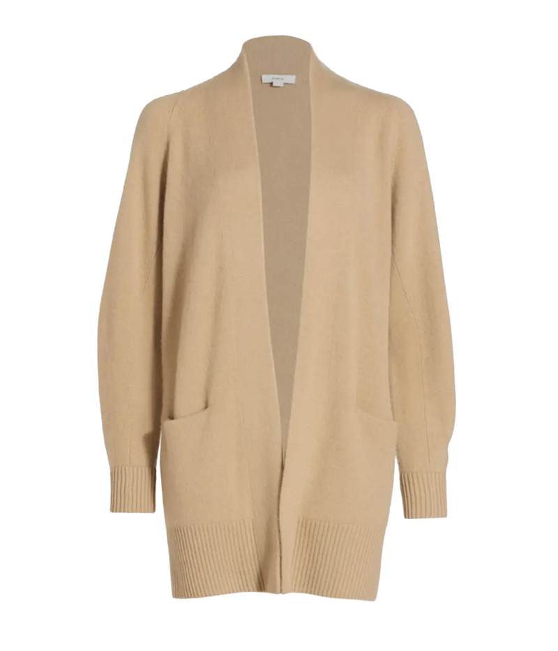 Shawl Collar Knit Cardigan in Camel