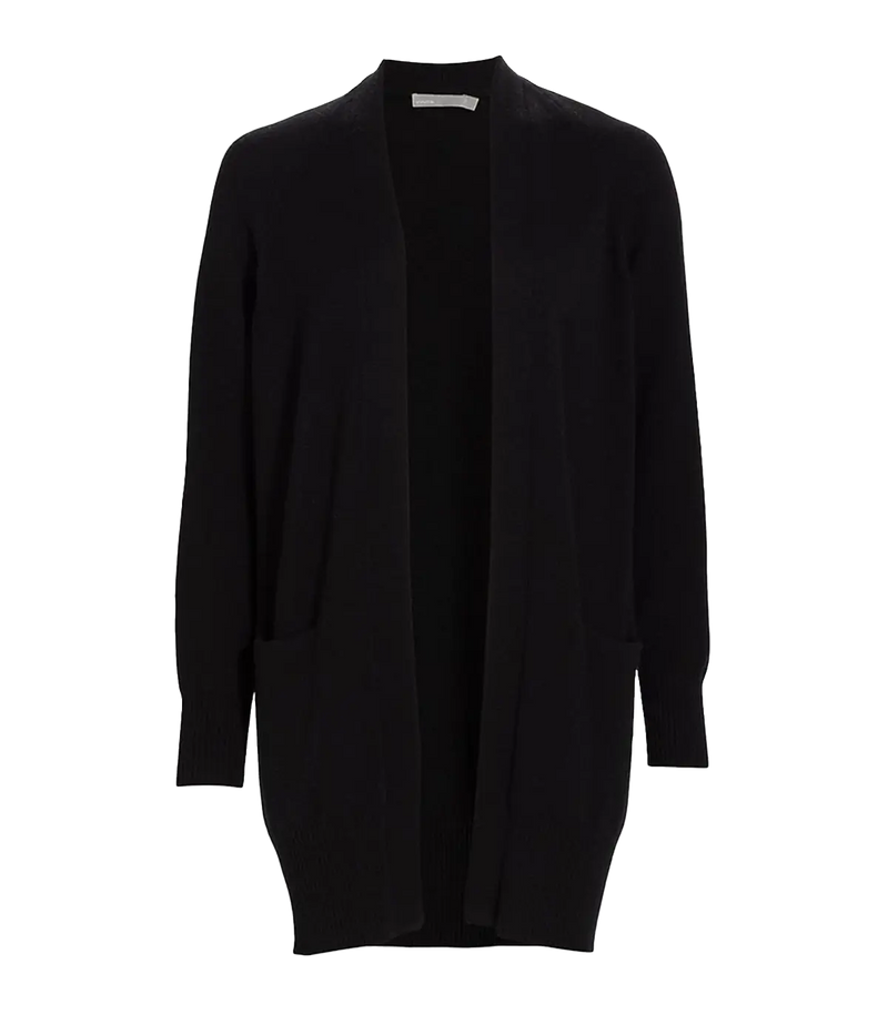 ALT text: Vince Shawl Collar Cardigan in plush cashmere with a relaxed silhouette