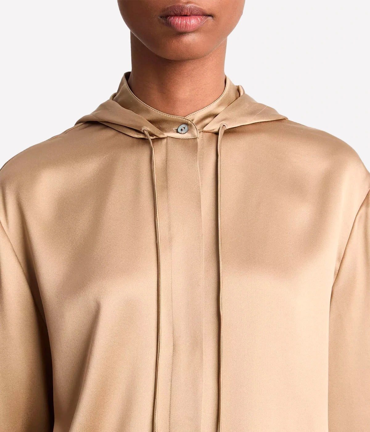 *FINAL SALE* Hooded Long Sleeve Button Down in Rye